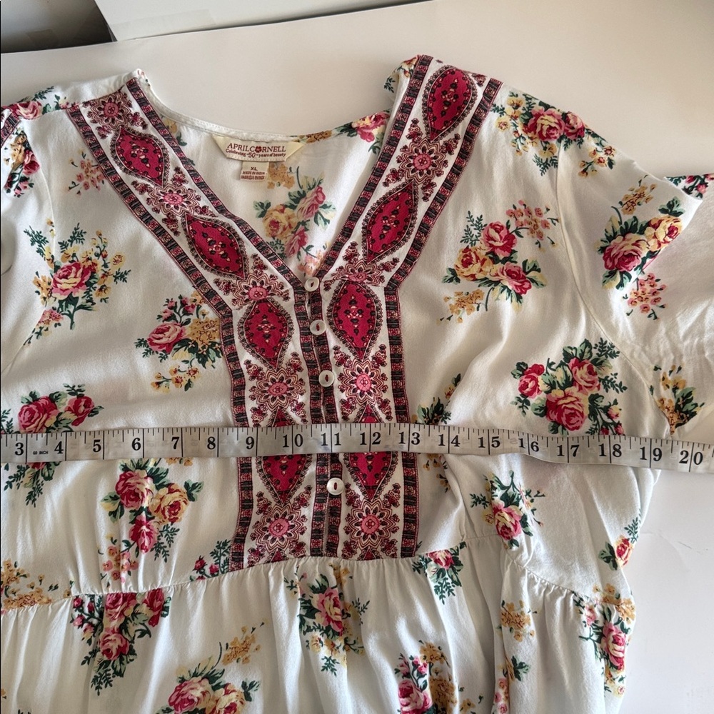 April Cornell Good Old Summertime Floral Boho Cottagecore Midi Dress size XL - Picture 5 of 8